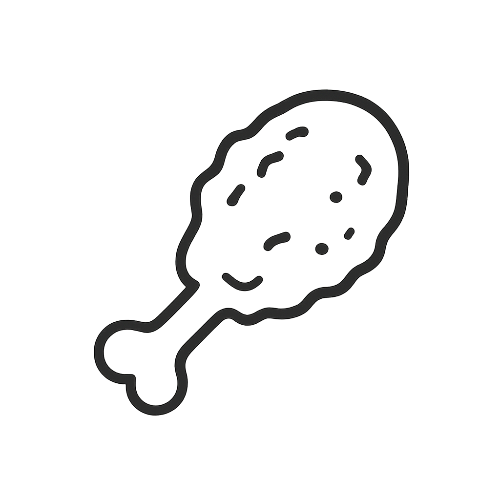 A drawing of a smiling chocolate chip cookie with a long stem.